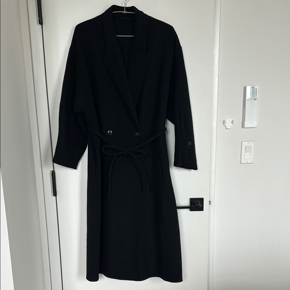 Closed Double-Breasted Wool Coat